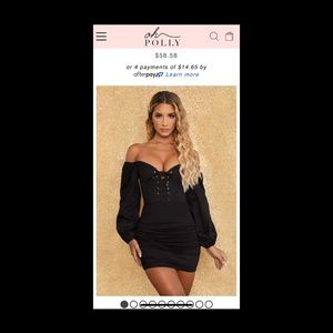 Off the Shoulder Balloon Sleeve Mini Dress
